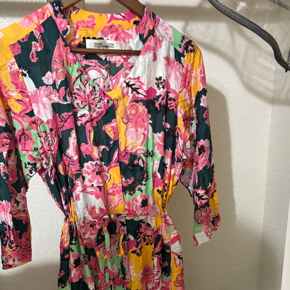 Diane Von Furstenberg Floral Print Silk Dress
